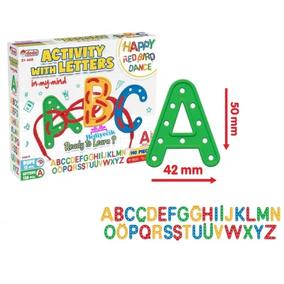  Dede Harfler Aktivite İp Dizme Oyunu