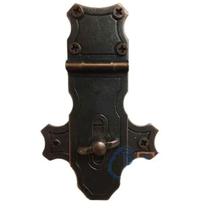  Dekoratif Anahtarlı Sandık Askısı - 40x65mm, Oksit, 1 Adet