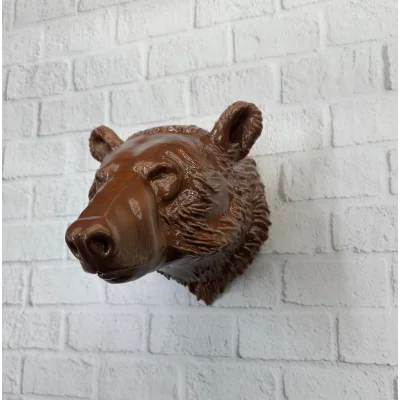 BUĞZ Dekoratif Ayı Duvar Heykeli Asılabilir Hediyelik 25x19 cm - Lisinya