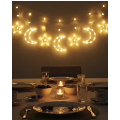 BUĞZ Dekoratif Büyük Ay Yıldız Ramazan Led Işık