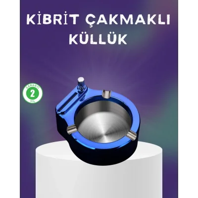 BUĞZ Dekoratif Çakmaklı Küllük Kolay Temizlenebilir Metal