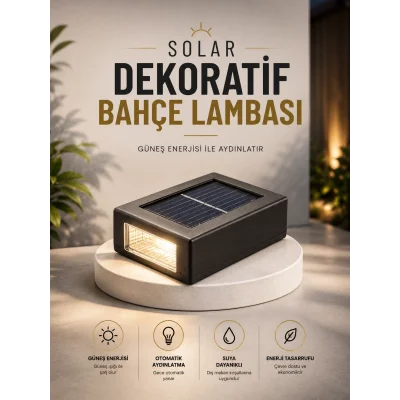BUĞZ Dekoratif Duvar Lambası Solar Güneş Enerjili Bahçe Aydınlatması