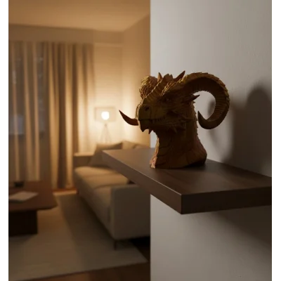 BUĞZ Dekoratif Gold Ejderha Heykeli Koleksiyonluk Fantastik Tasarım