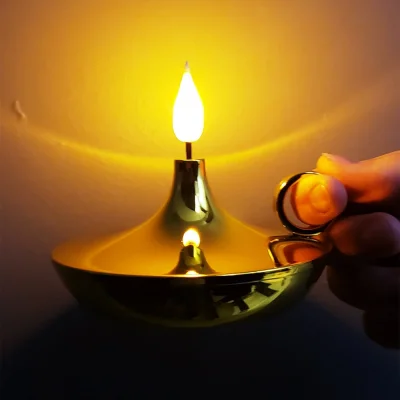 BUĞZ Dekoratif Gold Pilli Mum Lamba