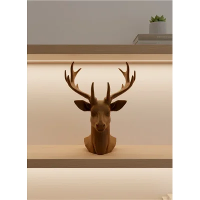 BUĞZ Dekoratif Kahverengi Geyik Biblo Salon ve Raf Dekoru