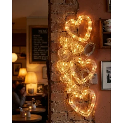 BUĞZ Dekoratif Kalp LED Neon Lamba Romantik Oda Balkon ve Masa Üstü Işığı