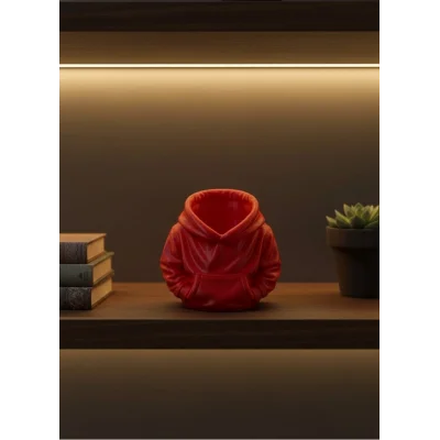 BUĞZ Dekoratif Kırmızı Hoodie Kalemlik 10x10 cm