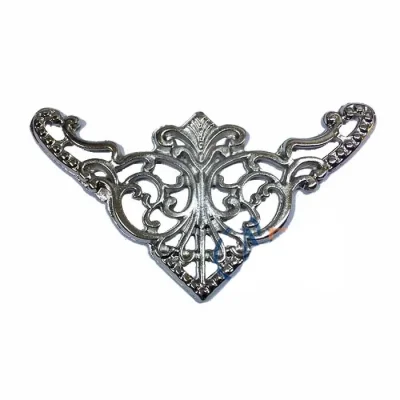 BUĞZ Dekoratif Köşe Süsü, Köşelik - Büyük, 31x55mm, Nikel, 1 Adet