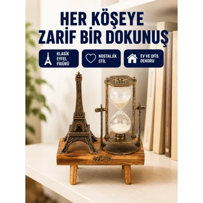 BUĞZ Dekoratif Kum Saati – Ahşap Malzeme, Hediyelik Masa Aksesuarı