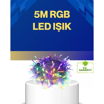 BUĞZ Dekoratif Peri Led 5 m 50 Ampullü Şeffaf Kablo Aydınlatma