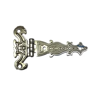 BUĞZ Dekoratif, Sac Tek Kuyruklu Menteşe - 40x68 Mm, Küçük, Nikel, 100 Adet