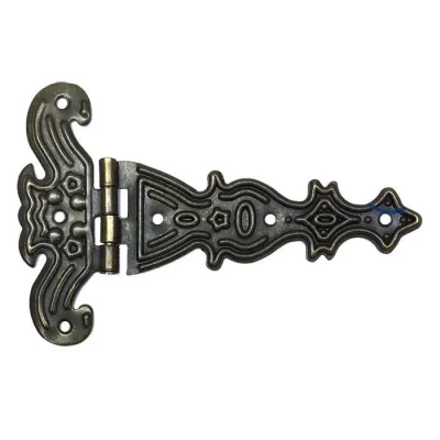 BUĞZ Dekoratif, Sac Tek Kuyruklu Menteşe - 69x102 Mm, Büyük, Antik, 100 Adet