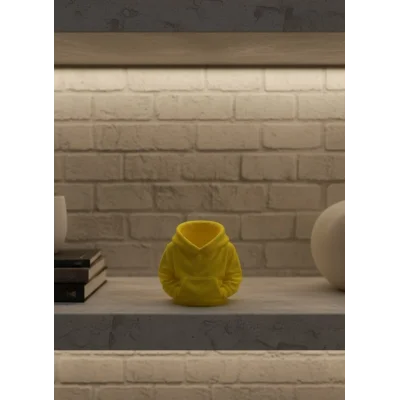 BUĞZ Dekoratif Sarı Hoodie Kalemlik 10x10 cm