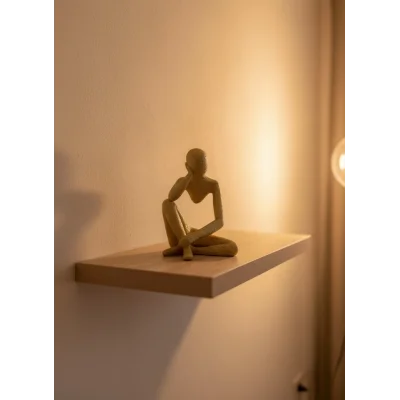 BUĞZ Dekoratif Sarı İnsan Figürü Modern Masa ve Raf Süsü