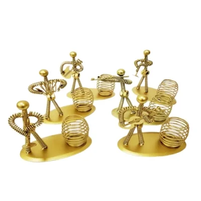  Dekoratif Sarı Metal Adam Müzisyen Kalemlik