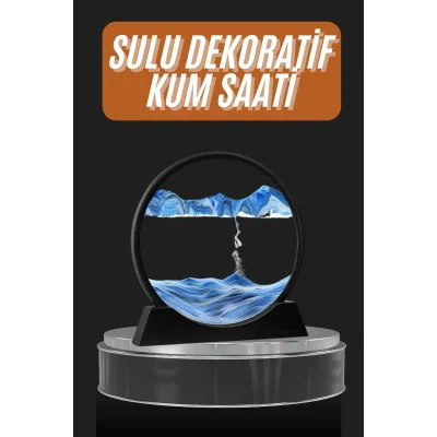 BUĞZ Dekoratif Sulu Kum Saati Ofis Masa Üstü Ev Yuvarlak Kum Saati
