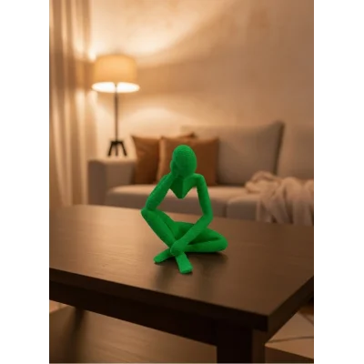 BUĞZ Dekoratif Yeşil İnsan Figürü Modern Masa ve Raf Süsü