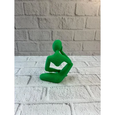 BUĞZ Dekoratif Yeşil İnsan Figürü Modern Masa ve Raf Süsü - Lisinya