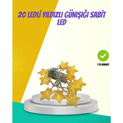 BUĞZ Dekoratif Yıldız Led Aydınlatma 20 Ledli 5 Metre Günışığı