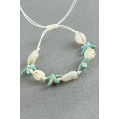 BUĞZ Deniz Yıldızı İstiridye Makrome İp Bileklik