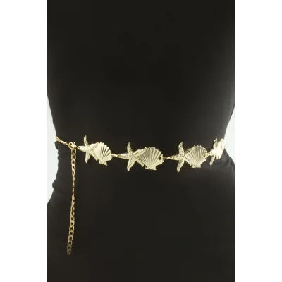 BUĞZ Deniz Yıldızı Metal Zincir Kemer