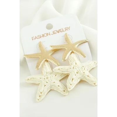  Deniz Yıldızı Trend Metal Küpe