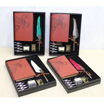 BUĞZ Deri Defterli Divit Hokka Seti Model 1