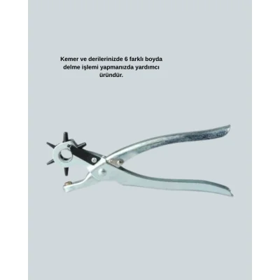 BUĞZ Deri Delme Pensesi 6 Uçlu Ayarlanabilir Kemer Delme Aleti Profesyonel Kullanım - Lisinya