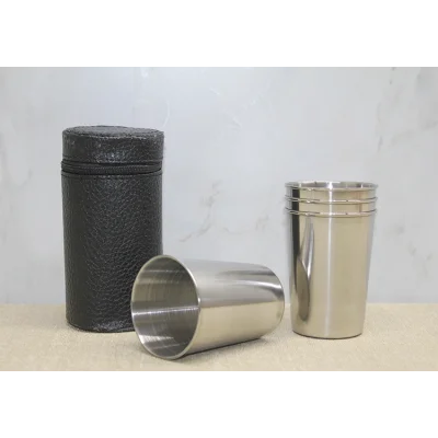 BUĞZ Deri Kılıflı 4lü Shot Bardak