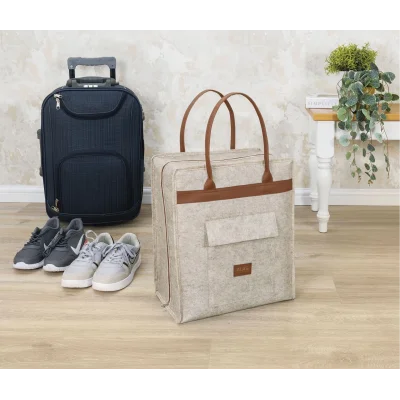  Deri Kulplu Ayakkabı Seyahat Çantası 04263