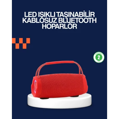 BUĞZ Derin Baslı Çift Hoparlörlü Taşınabilir Kablosuz Hoparlör