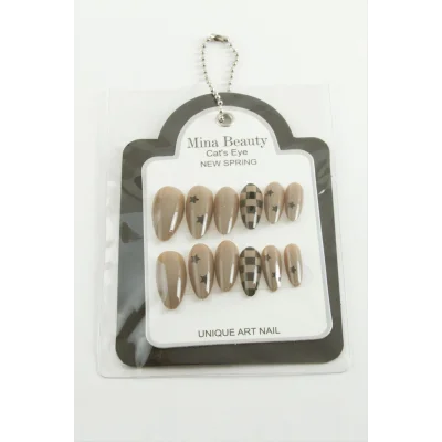  Desenli Mina Beauty Kedi Gözü Takma Tırnak