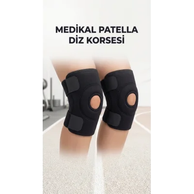 BUĞZ Destekli Diz Korsesi Patella Menisküs Ağrısı İçin Spor Dizlik İkili Yan Çapraz