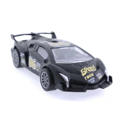  Die Cast Çek Bırak Metal Siyah Yarış Arabası 86
