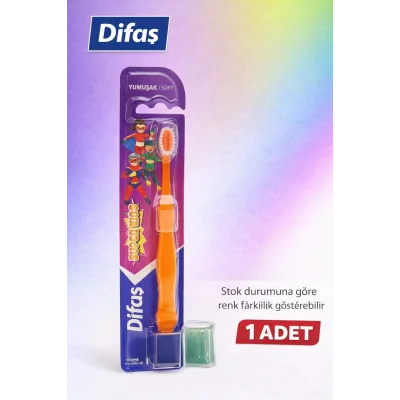 BUĞZ Difaş Kids Çocuk Diş Fırçası Koruyucu Kapaklı Yumuşak Kıllı 1 Adet