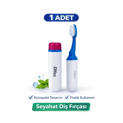 BUĞZ Difas Seyahat Tipi Diş Fırçası | Kapaklı Taşınabilir 1 Adet