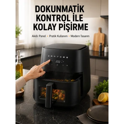 BUĞZ Dijital Dokunmatik Air Fryer Yağsız Sıcak Hava Fritözü