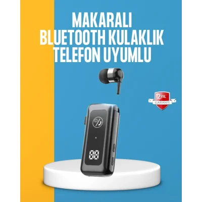 BUĞZ Dijital Ekranlı ve Hızlı Şarjlı Bluetooth 5.2 Makaralı Kulaklık