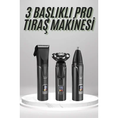 BUĞZ Dijital Göstergeli 3 Başlıklı Tıraş Makinesi Islak Kuru Lazer Öncesi Günlük