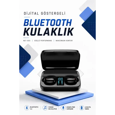 BUĞZ Dijital Göstergeli Bluetooth Kulaklık Kablosuz TWS Stereo Bluetooth 5.0