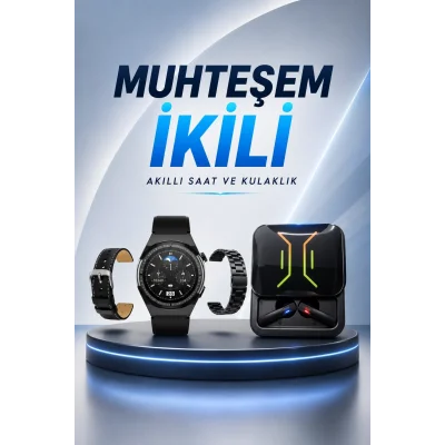 BUĞZ Dijital Göstergeli Bluetooth Kulaklık ve Bildirim Görebilen Akıllı Saat Alarm ve Titreşim