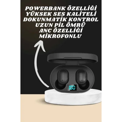 BUĞZ Dijital Göstergeli Kulaklık ve 7 Kordonlu Akıllı Saat Android ve İOS Uyumlu Uyku Takibi Sesli Görüşme - BUĞZ