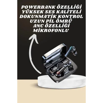  Dijital Göstergeli Powerbank Kulaklık ve 7 Kordonlu Yeni Nesil Akıllı Saat Amoled Ekran