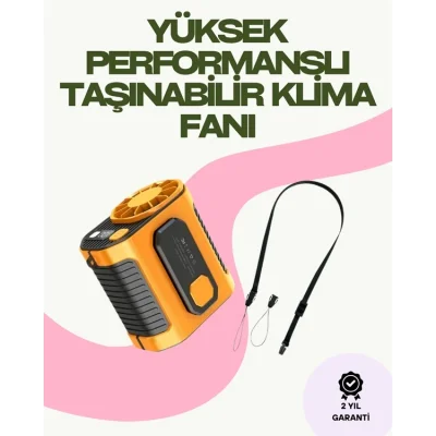 Dijital Göstergeli Turbo Taşınabilir Fan – USB Type-C, 3 Serinlik Modu