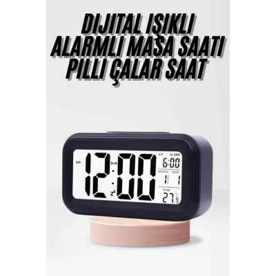 BUĞZ Dijital Işıklı Alarmlı Çalışma Masası Ekran Pilli Çalar Saat - BUĞZ