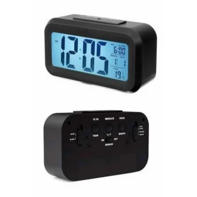 BUĞZ Dijital Masa Saati Takvim Çalar Saat Alarmlı Işıklı Led Ekran Pilli - BUĞZ