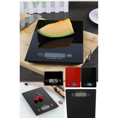 BUĞZ Dijital Mutfak Tartısı - 5 kg Kapasite, 1 Gram Hassasiyet, Şık Siyah Cam Tasarım ( BUĞZ )
