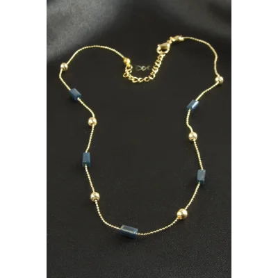 BUĞZ Dikdörtgen Kristal Zincir Kolye