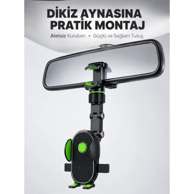 BUĞZ Dikiz Aynasına Takılan Telefon Tutucu Ayarlanabilir Çok Yönlü Araç Aksesuarı Yeni Nesil