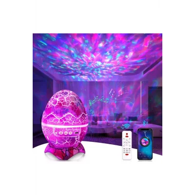 BUĞZ Dinozor tasarımlı bluetooth hoparlör gece lambası galaxy led projektör çok renkli 2 saat